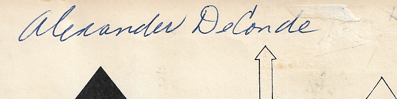 Alexander DeConde signature