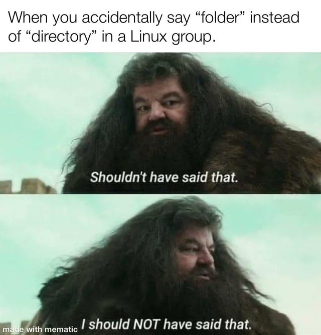 Hagrid says “folders”
