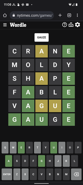 wordle game screenshot