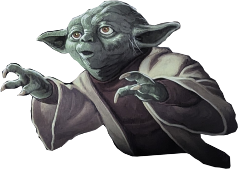 poorly rendered likeness of Yoda the Jedi